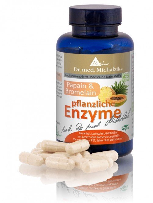 Pflanzliche Enzyme Papain Bromelain, 100 Kps. (64,5 g)