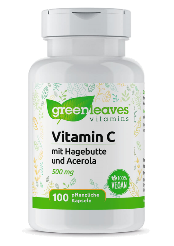 .Vitamin C 500 mg Hagebutte und Acerola, 100 Kps. (75 g)